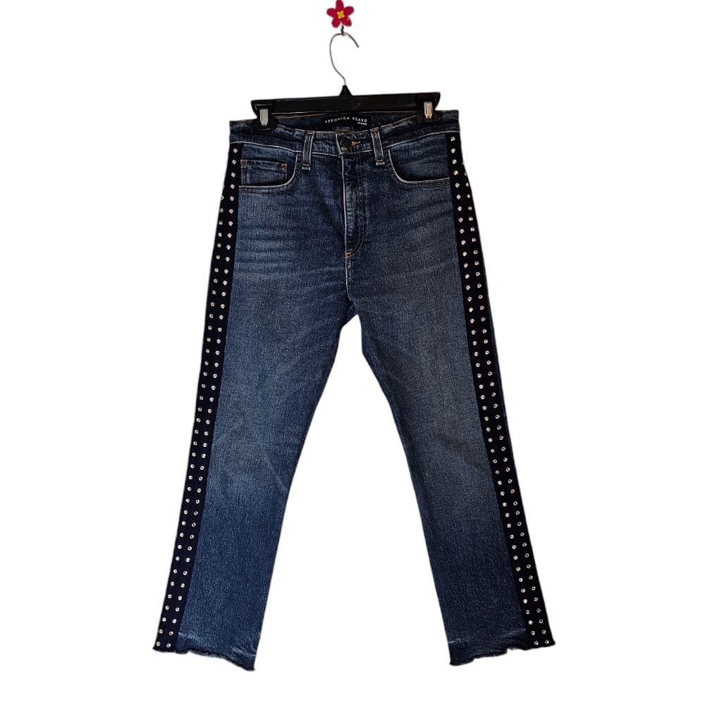 Veronica Beard INES 10.75" Girlfriend Blue Jeans 27 Preowned - Picture 8 of 10